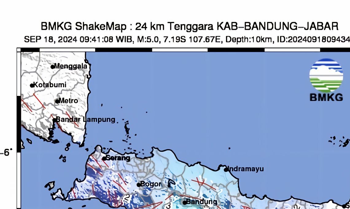 BPBD Provinsi Bandung Mengirimkan Petugas Untuk Memeriksa Kerusakan Akibat Gempa.